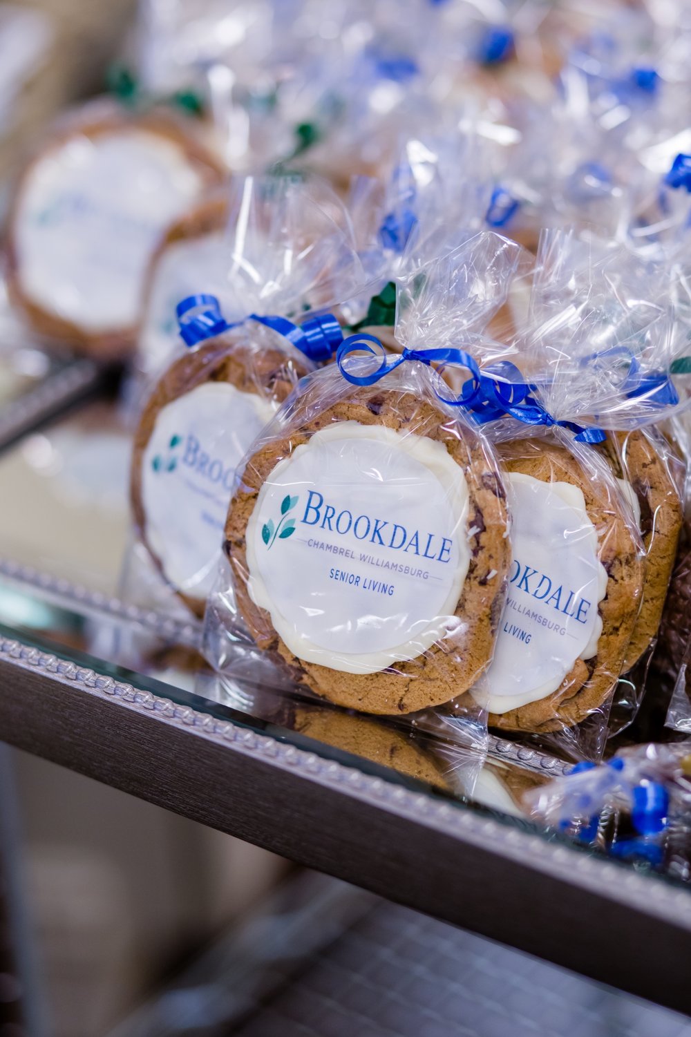 customize Brookdale cookies as favors to guests at grand opening