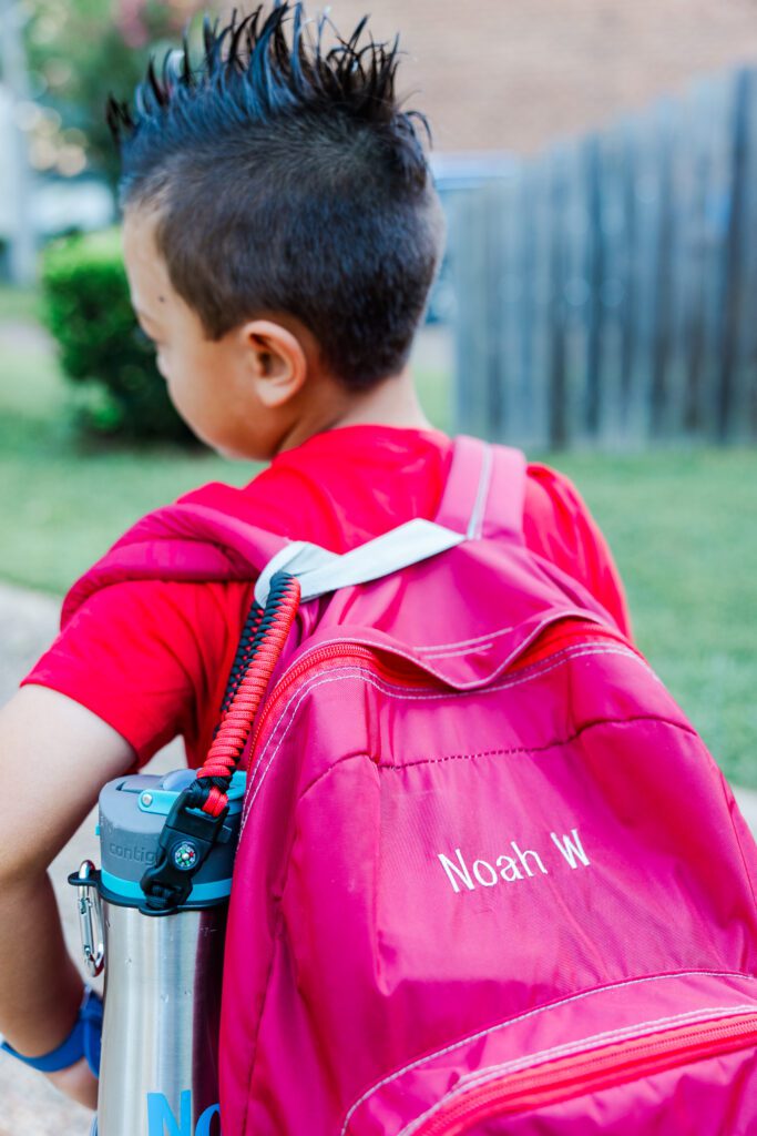 red backpack image for first day of school