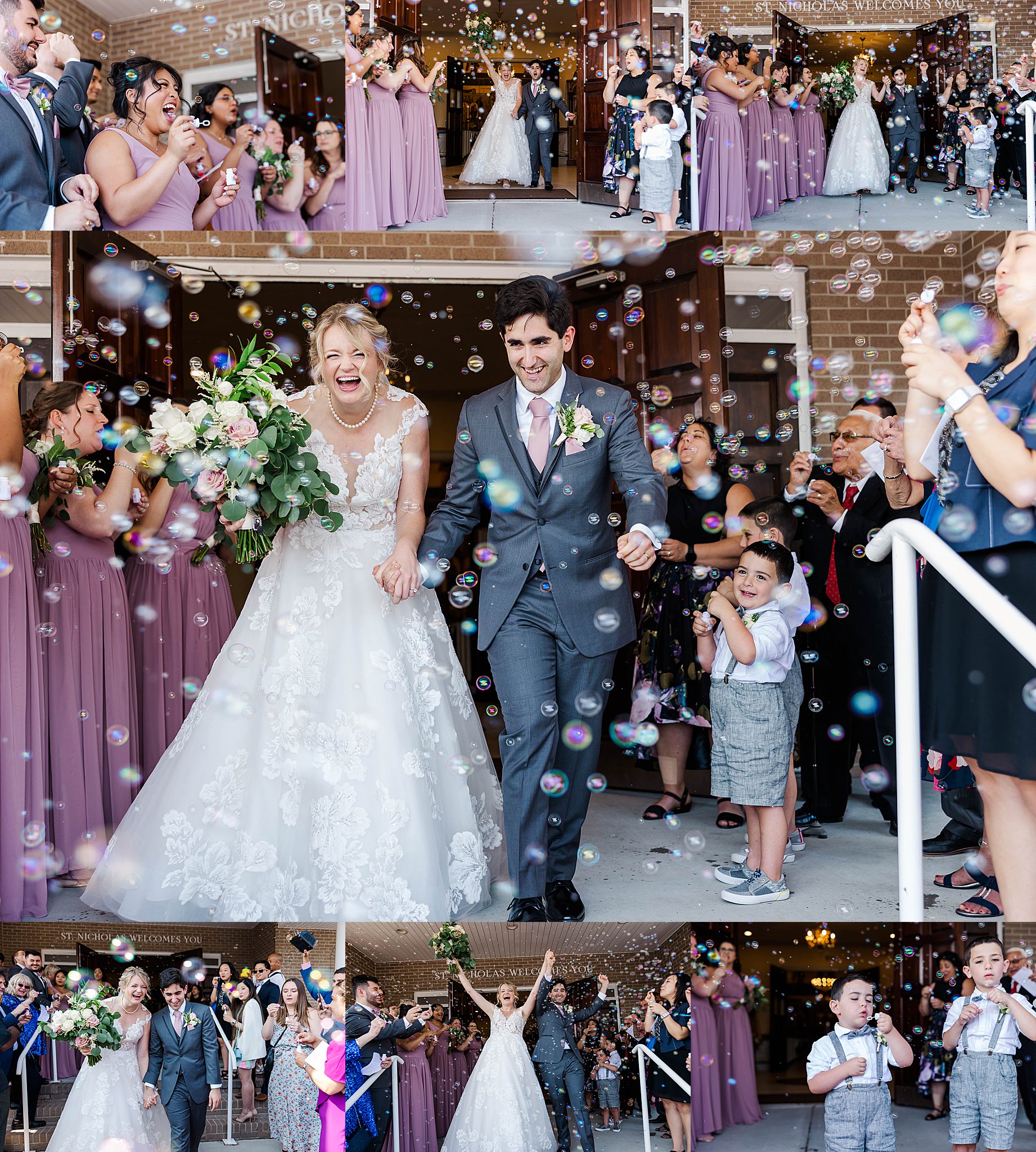 create your perfect bubble exit by hiding a bubble machine behind your guests!