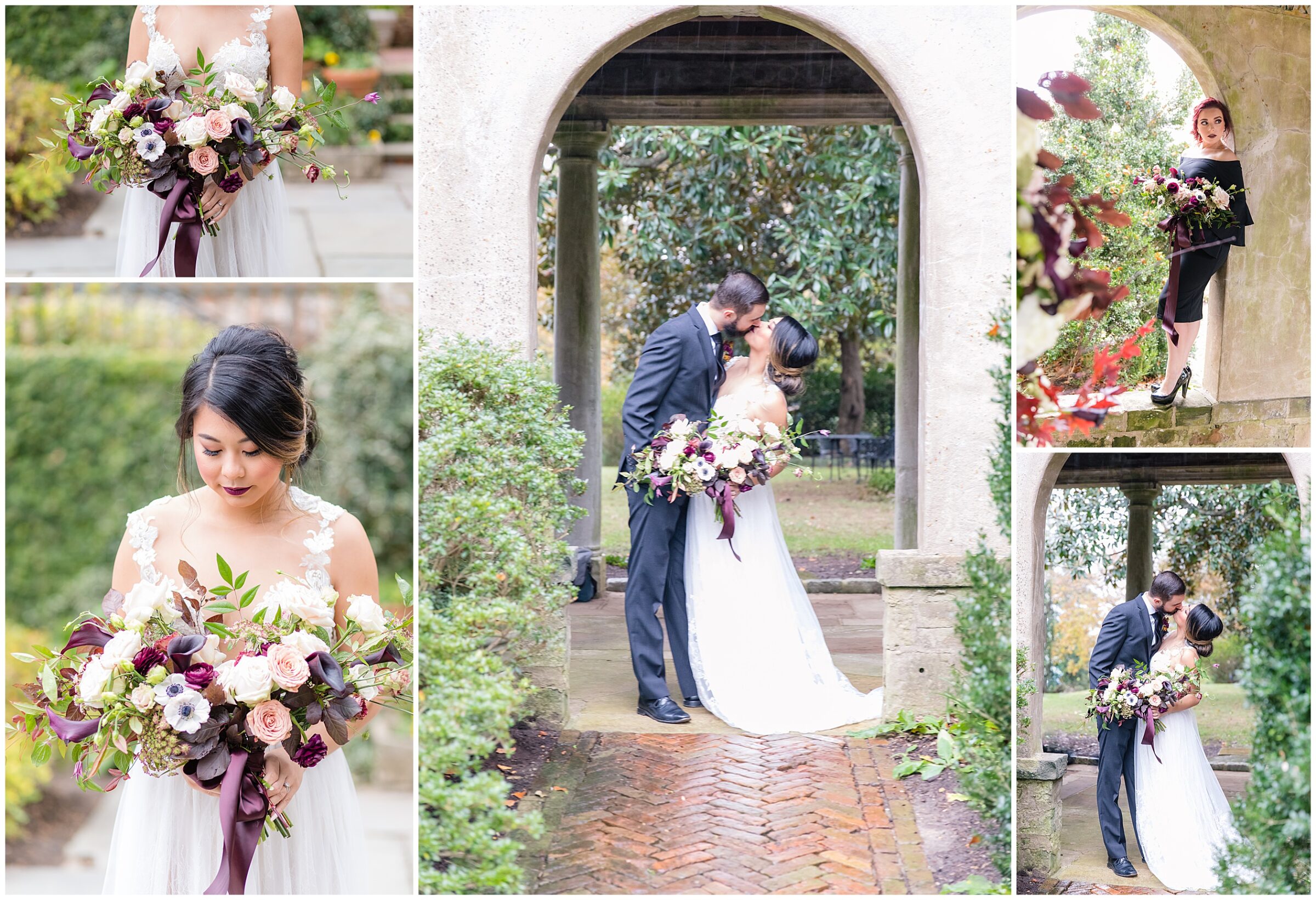 Styled session showing off arches at the historic Virginia House