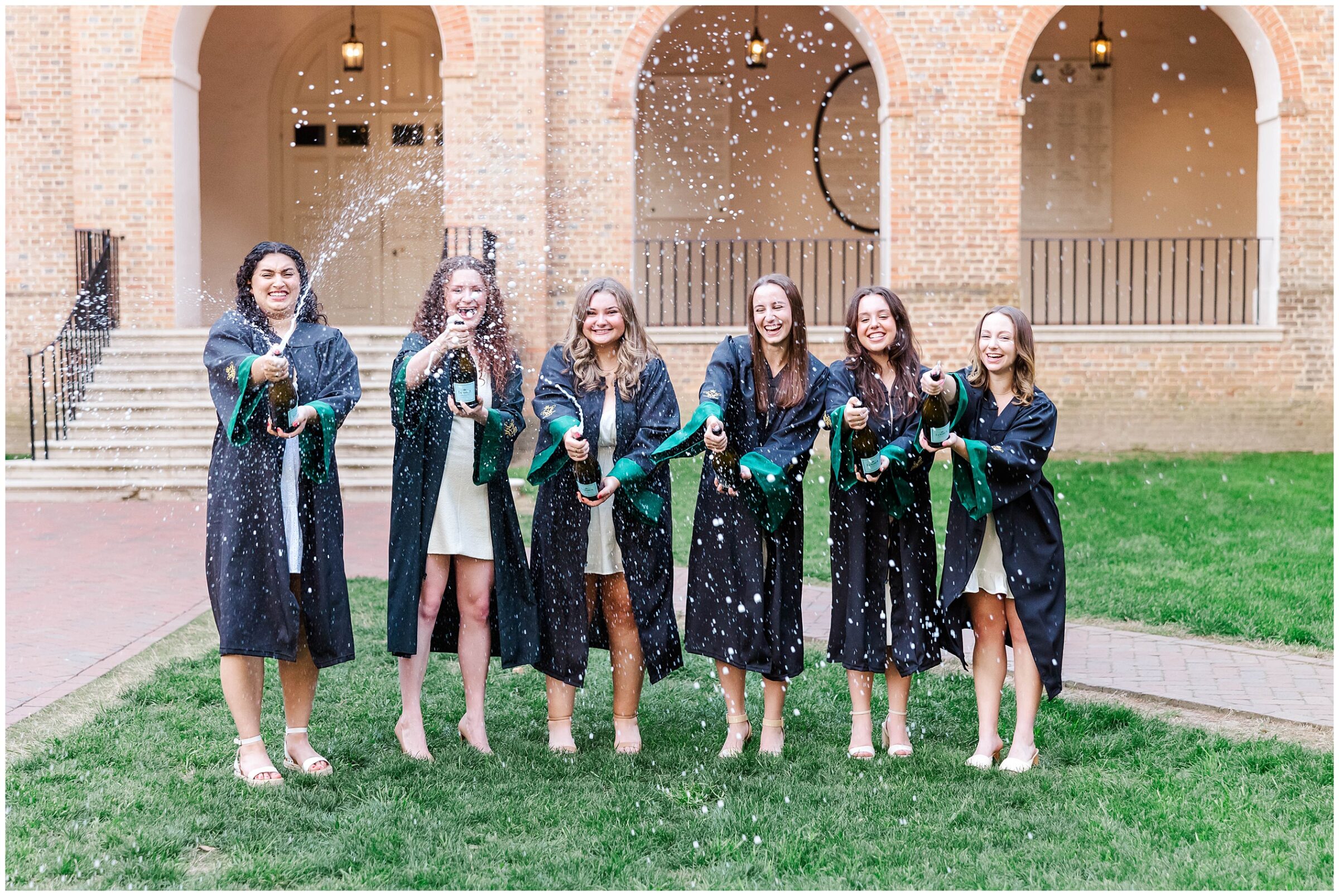 champagne spray photos for your senior portrait session