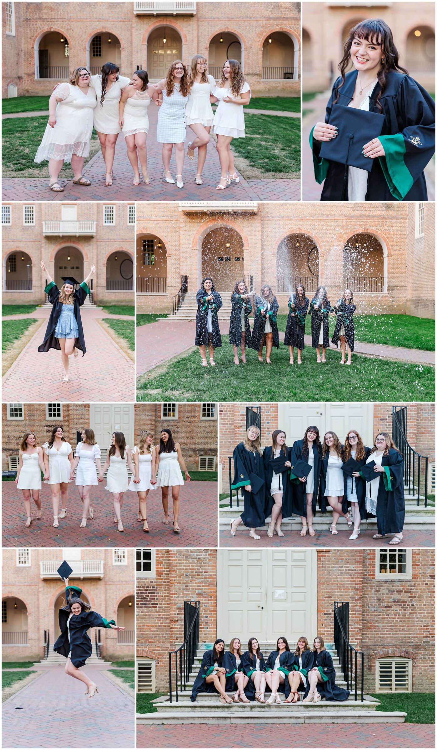 Choose William & Mary Senior Photographer that knows the best lighting on the Wren Building and Sunken Gardens