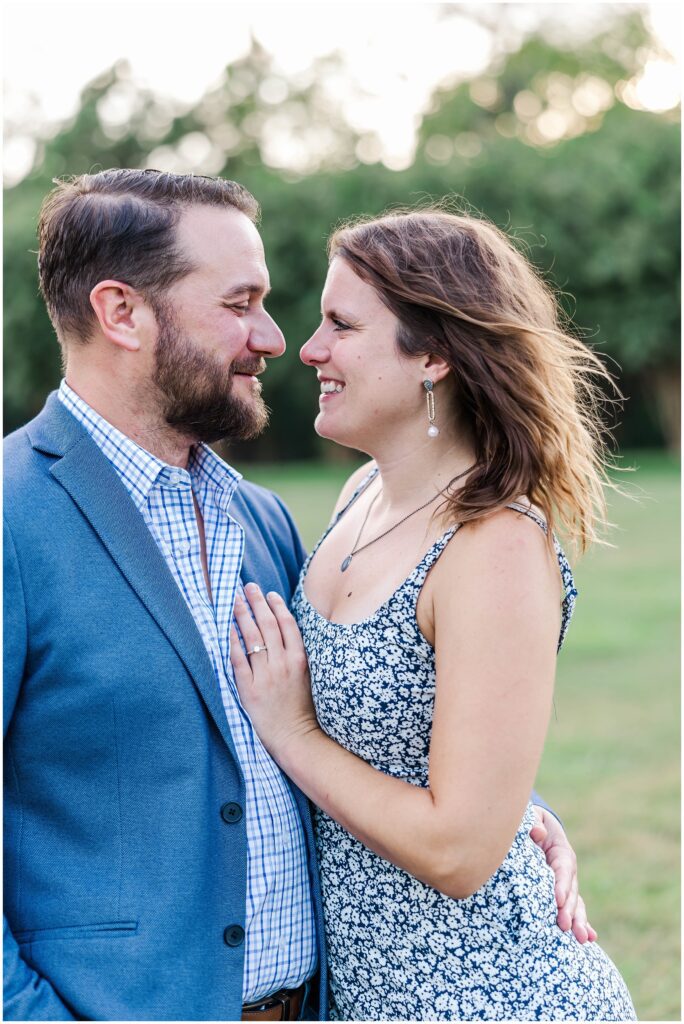 Golden hour - light glistening as the perfect backdrop for your engagement or wedding at the Williamsburg Winery