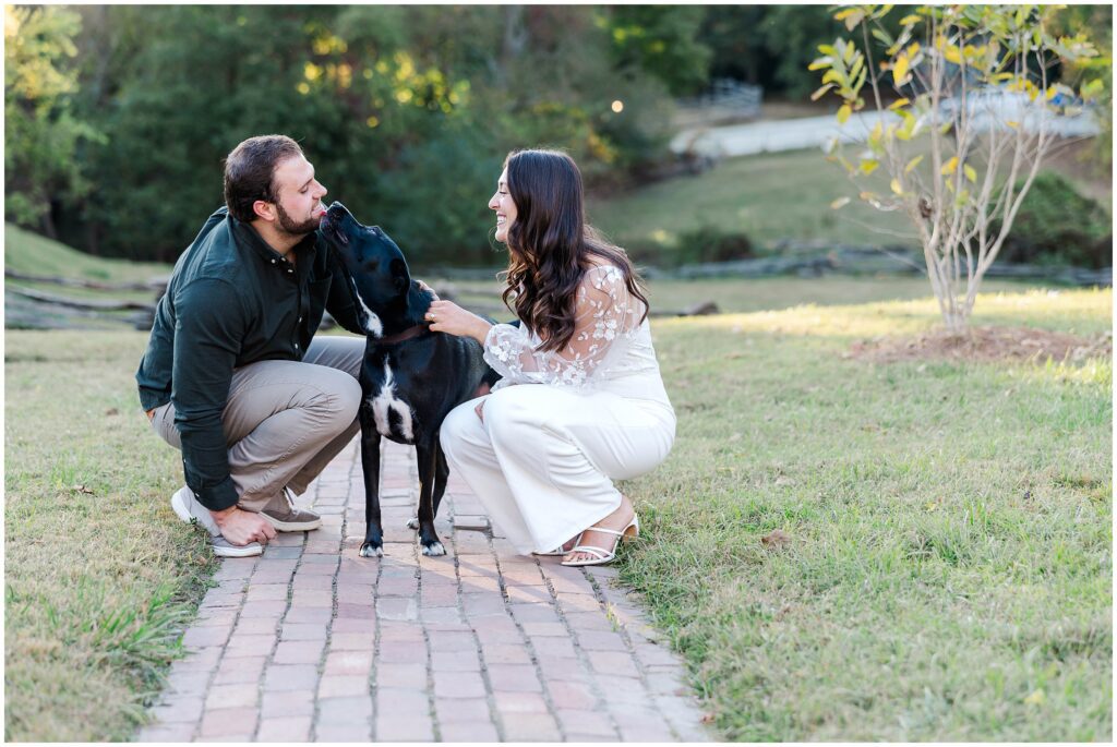 Capture candid moments during your engagement session with your dog