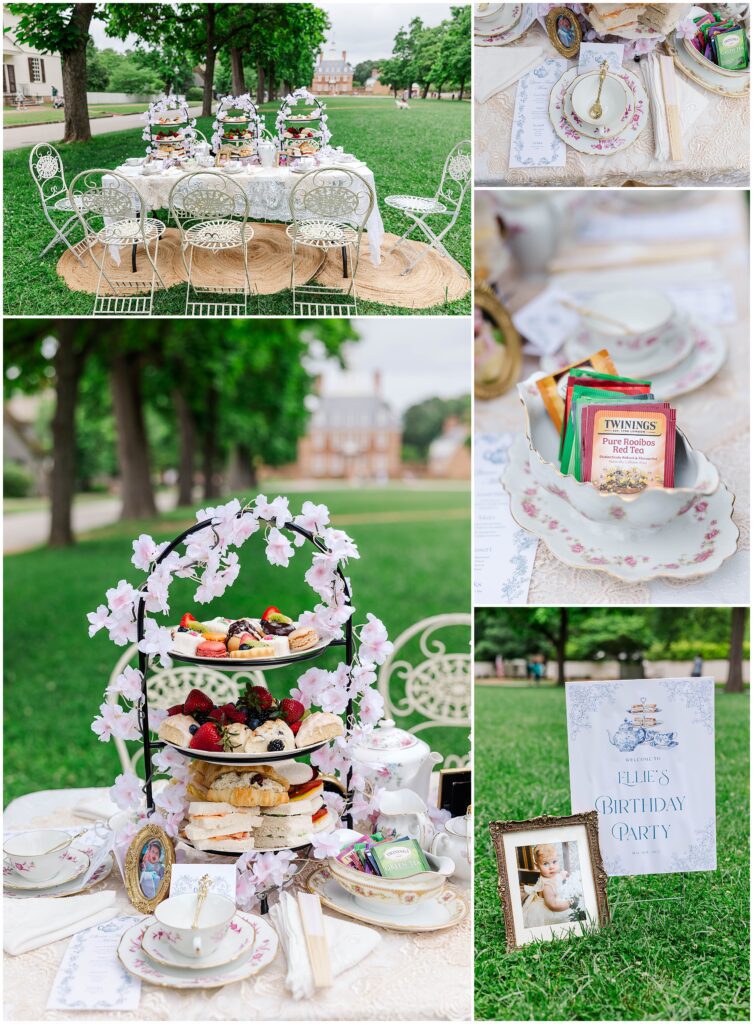 detail images of tea party with the Gathering Tearoom and Colonial Williamsburg photographer Mattie Wezah