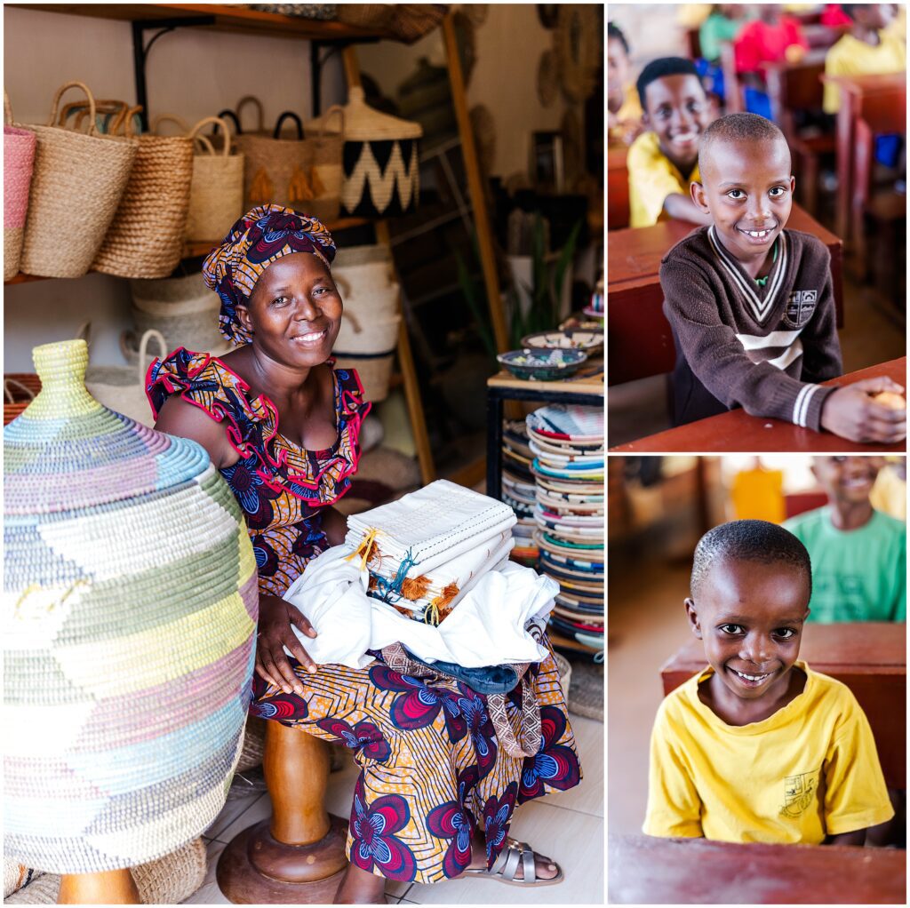 women learn skills and kids at school from travel photography in Rwanda, Africa