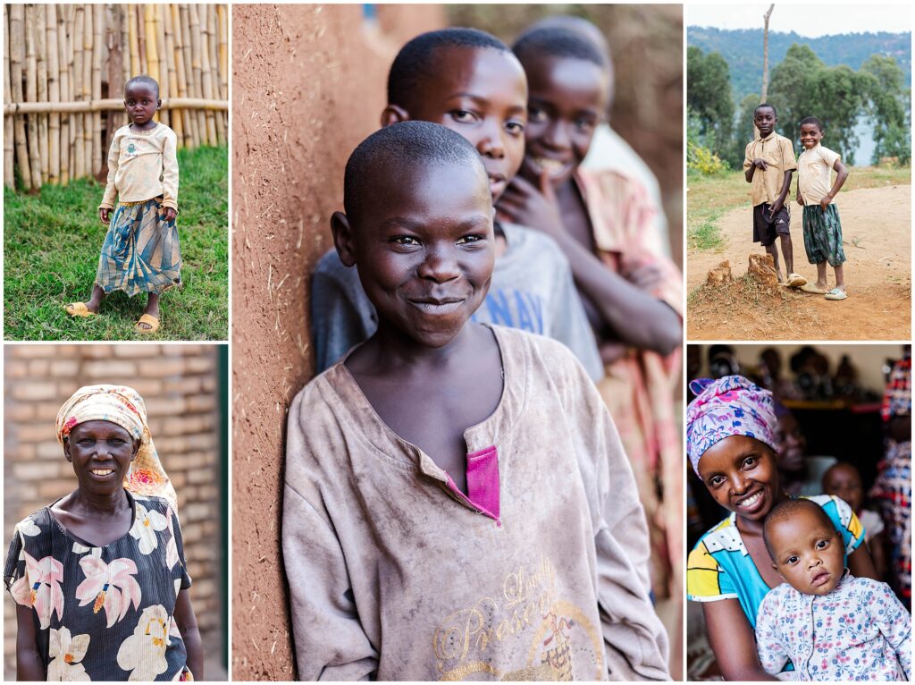 collage of images of women and children in Rwanda, Africa