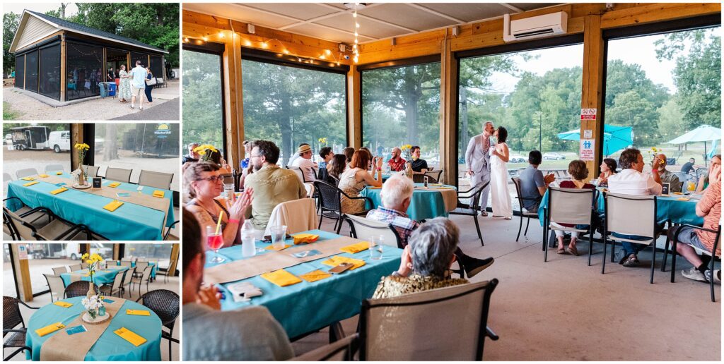 collage of images at outdoor venue for wedding or reception at Billsburg Brewery